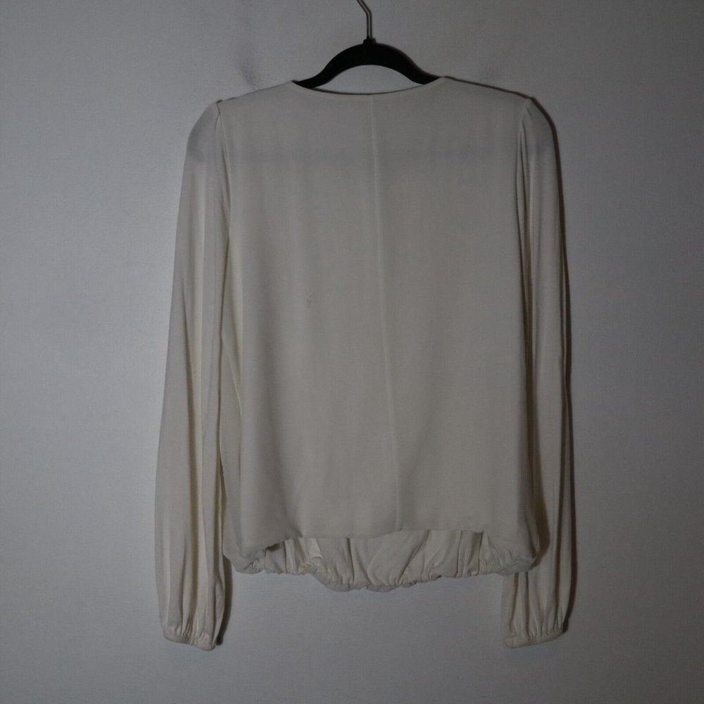 Boden Tori Embroidered Top Metallic Silver Stars Size 8 Bubble Sleeves - Picture 7 of 7